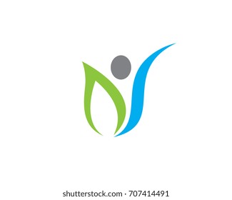 Human character logo sign Health care logo sign