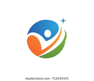 Human character logo sign Health care logo sign