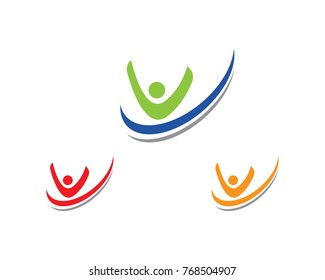 Human character logo sign Health care logo sign