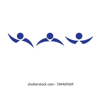 Human character logo sign Health care logo sign.