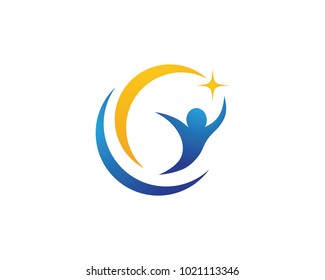 Human character logo sign illustration vector design
