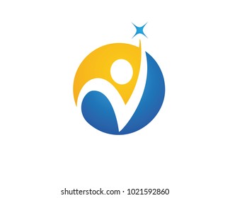 Human character logo sign illustration vector design