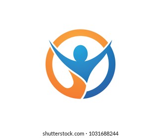 Human character logo sign illustration vector design