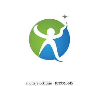 Human character logo sign illustration vector design