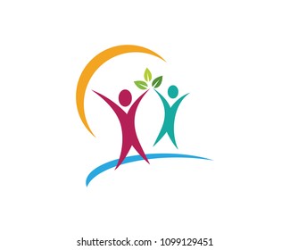 Human character logo sign illustration vector design