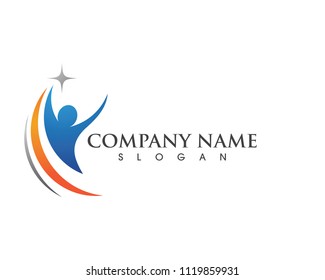 Human character logo sign illustration vector design