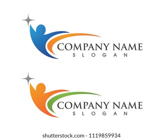 Human character logo sign illustration vector design