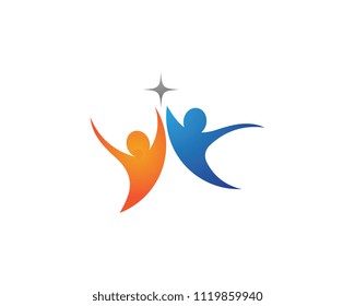 Human character logo sign illustration vector design