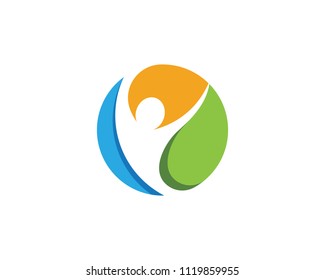 Human character logo sign illustration vector design