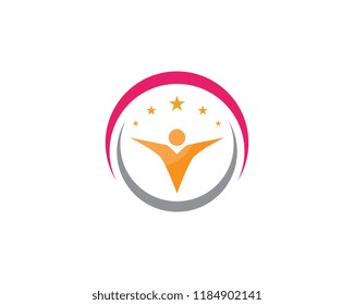 Human character logo sign illustration vector design