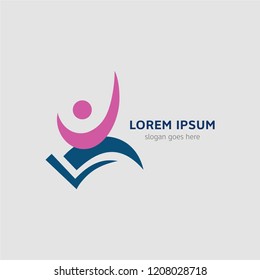 Human character logo sign illustration vector design