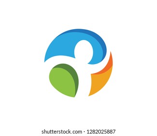 Human character logo sign illustration vector design