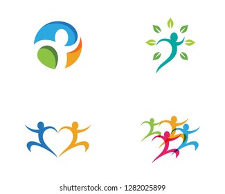 Human character logo sign illustration vector design