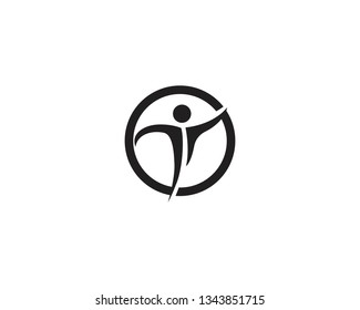 Human character logo sign illustration vector design