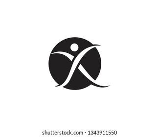 Human character logo sign illustration vector design