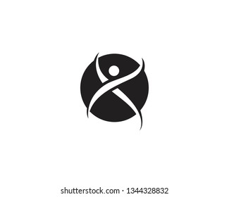 Human character logo sign illustration vector design
