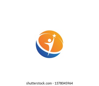 Human character logo sign illustration vector design