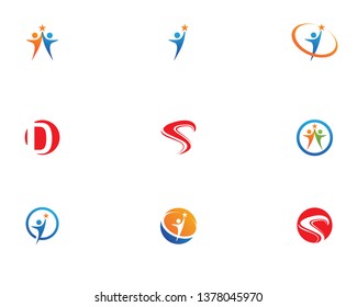 Human character logo sign illustration vector design