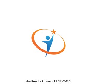 Human character logo sign illustration vector design