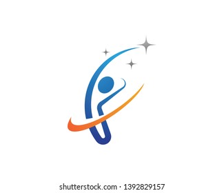 Human character logo sign illustration vector design