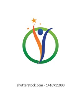 Human character logo sign illustration vector design