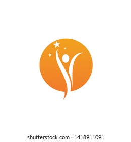 Human character logo sign illustration vector design