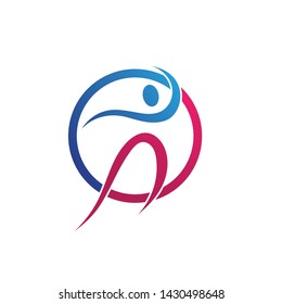 Human character logo sign illustration vector design