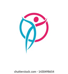 Human character logo sign illustration vector design