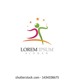 Human character logo sign illustration vector design