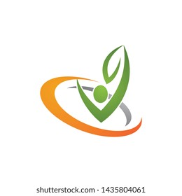 Human character logo sign illustration vector design
