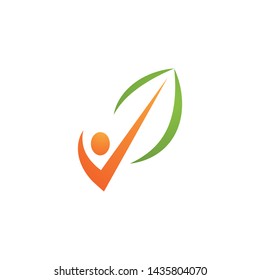 Human character logo sign illustration vector design