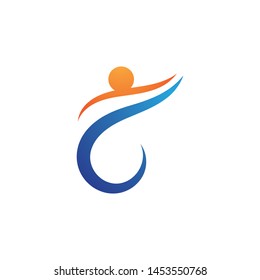 Human character logo sign illustration vector design