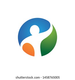 Human character logo sign illustration vector design