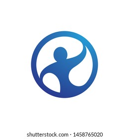 Human character logo sign illustration vector design