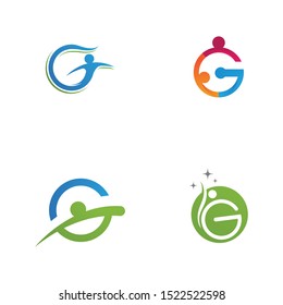 Human character logo sign illustration vector design