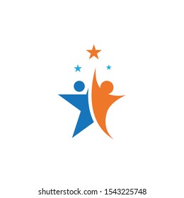 Human character logo sign illustration vector design