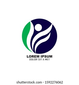 human character logo sign illustration vector design
