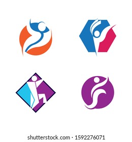 human character logo sign illustration vector design
