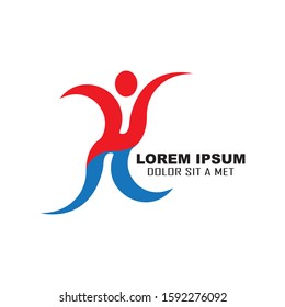 human character logo sign illustration vector design
