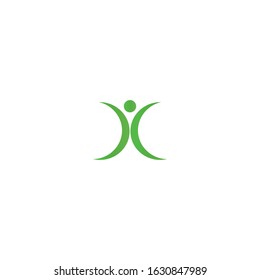 Human character logo sign illustration vector design