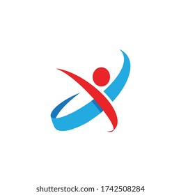 Human character logo sign illustration vector design