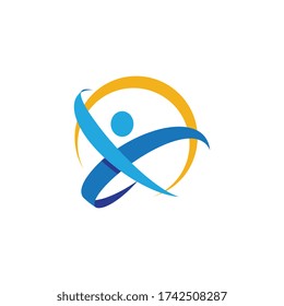 Human character logo sign illustration vector design