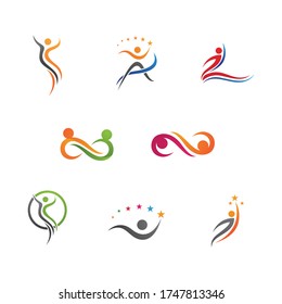 Human character logo sign illustration vector design