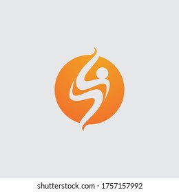 Human character logo sign illustration vector design