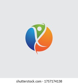 Human character logo sign illustration vector design