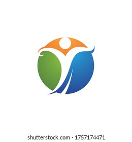 Human character logo sign illustration vector design