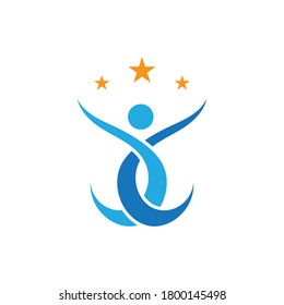 Human character logo sign illustration vector design