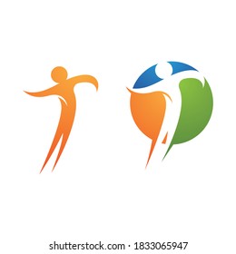 Human character logo sign illustration vector design