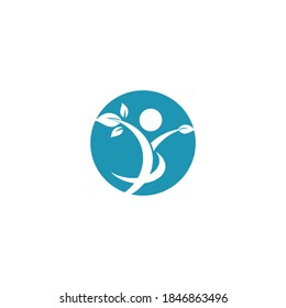 Human character logo sign illustration vector design