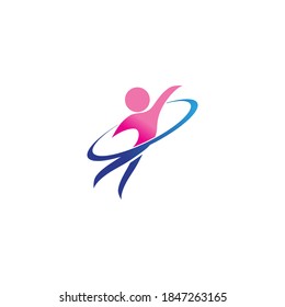 Human character logo sign illustration vector design